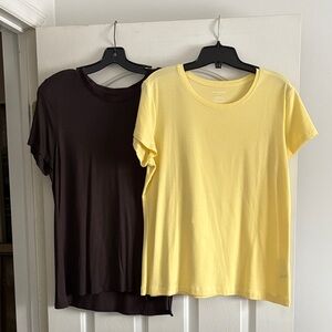 Casual Yellow and Black Women's Tops